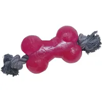 Gloria TPR Pink Rubber Bone with Rope (Small), One