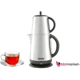 SHOV Teekocher – 1,7L Wasserkocher Teemaschine caydanlikKettle 2200W