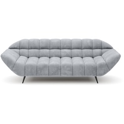 Sofa Gappa Stoff Grau Hellgrau 3-Sitzer