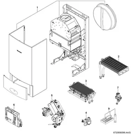 Bosch BOSCH/Junkers Gas-Heizwertkombitherme CerastarComfort ZWR 24-7 KE 23 Erdgas E/H, mit CR 120, & Außenfühler TA, mit Anschlussplatte Unterputz, ohne Abgassystem