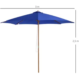 Outsunny Sonnenschirm 300 x 270 cm blau