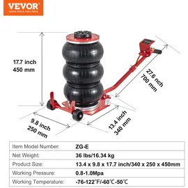 Vevor Wagenheber Stahl 140-450 mm