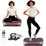 Vibrationsplatte für Frauen - 120 Geschwindigkeitsstufen & 5 Smart-Modi, mit 2 Widerstandsbändern & Fernbedienung, für Fettverbrennung Muskelaufbau Figurformung,kompakt Home Gym Gerät