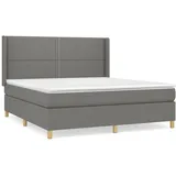 vidaXL Boxspringbett mit Matratze Dunkelgrau 180x200 cm Stoff1380120