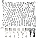 Relaxdays Trennnetz für Hunde, 100 x 100 cm, Autonetz mit Haken, Hundenetz Rückbank & Kofferraum, universal, schwarz