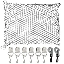 Relaxdays Trennnetz für Hunde, 100 x 100 cm, Autonetz mit Haken, Hundenetz Rückbank & Kofferraum, universal, schwarz