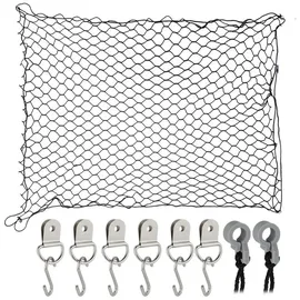 Relaxdays Trennnetz für Hunde, 100 x 100 cm, Autonetz mit Haken, Hundenetz Rückbank & Kofferraum, universal, schwarz