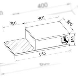 VCM Nachtschrank Wandschublade Nachttisch Regal Konsila L