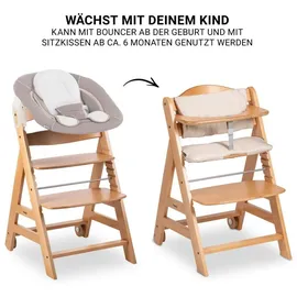 hauck Beta Plus Natural 5-tlg. Newborn-Set - Hochstuhl + Beige
