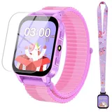 Kinder Smartwatch für Jungen und Mädchen, mit 30 Puzzlespiele, Schrittzähler Musik Player Kamera Wecker Hörbuch Gewohnheit, Kinder Geschenk fü... - Lila