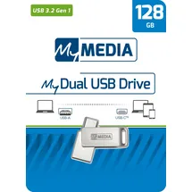 MyMedia USB 3.2 Gen 1 /USB C Drive 128GB USB-Stick 128 GB Silber 69271 USB-A (USB 3.2 Gen 1), USB-C®