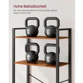 VASAGLE Bücherregal 66 x 30 x 153 cm Braun, Schwarz