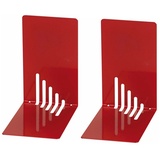 WEDO Buchstütze Metall, 14 x 8,5 x 14 cm) 2 Stück, rot