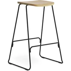 Just Barhocker 75 cm helle Eiche mit schwarzem Sockel
