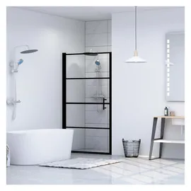 vidaXL Duschtür Hartglas 100 x 178 cm Schwarz
