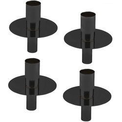Spetebo Flaschenkerzenhalter Metall Flaschen Kerzen Halter 4er Set – schwarz (Set, 4 St., 4er-Set), Kerzenständer für Stabkerzen und Tafelkerzen – Weihnachten Advent Hochzeit Geburtstag Kerzen Ständer schwarz