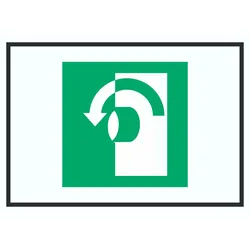 Zum Öffnen gegen Uhrzeigersinn drehen Symbol A1 (594x841mm) Schild