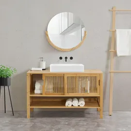 [en.casa] Waschbeckenunterschrank Hvaler 100 x 14 x 45 cm Beige