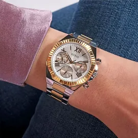 GUESS Damen Multifunktionsuhr EQUALITY GW0769L3 Silber und Gold - Silber