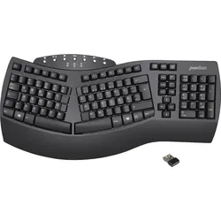Perixx PERIBOARD-612BDE Bluetooth® Tastatur Deutsch, QWERTZ Schwarz Ergonomisch, Handballenauflage,