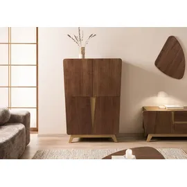 MASSIVMOEBEL24.DE Highboard 100 x 145 x 40 cm Braun