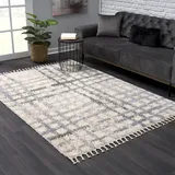 Sanat Hochflor-Teppich SANAT "Versay 1504", beige (creme), B:80cm H:45mm L:150cm, Kunstfaser, Teppiche, Wohnzimmer, Langflor, Shaggy Teppich