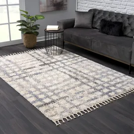 Sanat Hochflor-Teppich SANAT "Versay 1504", beige (creme), B:80cm H:45mm L:150cm, Kunstfaser, Teppiche, Wohnzimmer, Langflor, Shaggy Teppich