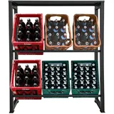 Quick Star Getränkekistenregal 104 x 30 x 129 cm Schwarz