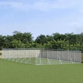 vidaXL Outdoor-Hundezwinger Silbern 8x16x2 m Verzinkter Stahl