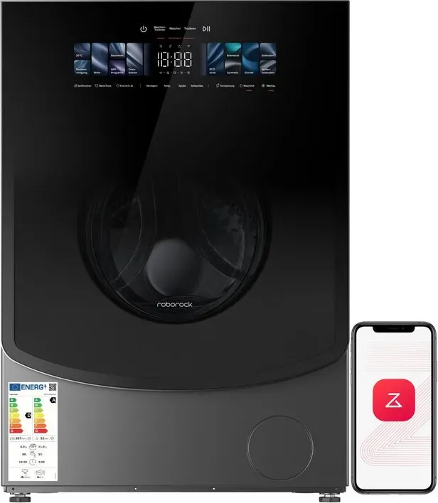 [€1007 with Code K492] Roborock Zeo X Intelligenter Waschtrockner mit App-Steuerung, Zeo Cycle Trockentechnologie, Touch-Steuerfeld, 11 kg Waschen, 6 kg Trocknen, 27 Programme, LintClear Selbstreinigung [Energieeffizienzklasse A]