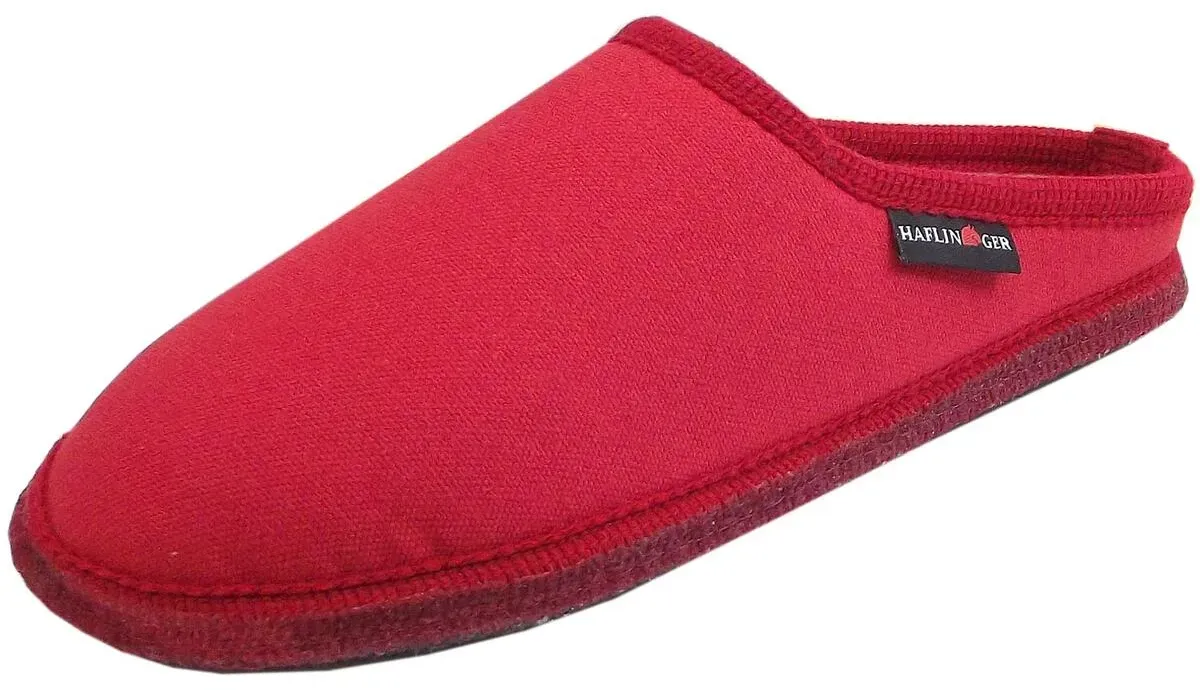 Pantoffel Cotty Unisex Hausschuhe aus Baumwolle, Rot (Rubin)