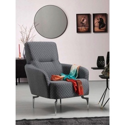 JVmoebel Sessel, Sessel Einsitzer Luxus 1 Sitzer Polster Sitz Designer Textil Sitz grau