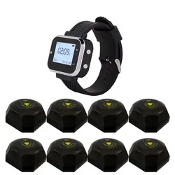 Restaurant-Rufsystem / Beeper / Pager Schwarz, 8 Zifferblätter und 1 Uhr, 800 m Reichweite