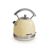 SCHNEIDER Retro Wasserkocher 2200 Watt, Wasserkocher Edelstahl mit 1,7 Liter Fassungsvermögen und Wasserstandsanzeige, Wasserkocher mit Kalkfilter und automatische Stopp-Funktion, cremeweiß