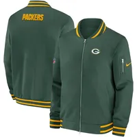 Bomberjacke NIKE "Nike Jacke Green Bay Packers Nike Coach Bomber", Damen, Gr. L, grün, Popeline;Jersey, 100% Polyester, Jacken Bomberjacke