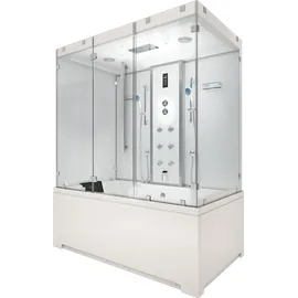 SeniorBad Kombination Badewanne Dusche K80-WS-EH-A-EC-SC-EA Duschtempel 100x180 cm Schlauchreinigung + Scheibenversiegelung - Weiß
