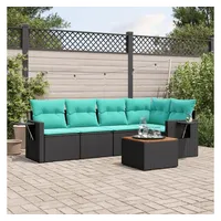 vidaXL Gartensofa-Set 6-tlg. Loungesofa schwarz