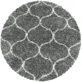 KADIMA DESIGN Hochflorteppich, Grau, 160x160 cm, – RONDA von