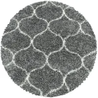 KADIMA DESIGN Hochflorteppich, Grau, 160x160 cm, – RONDA von