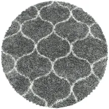 KADIMA DESIGN Hochflorteppich, Grau, 160x160 cm, – RONDA von