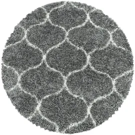 KADIMA DESIGN Hochflorteppich, Grau, 160x160 cm, – RONDA von