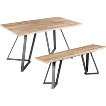 Beliani Esszimmer Set Upton Hellbraun 2-sitzer