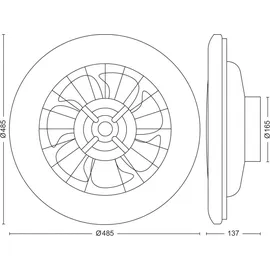 Philips Amigo Deckenventilator mit Beleuchtung 49 cm 20+40 W Weiß glänzend