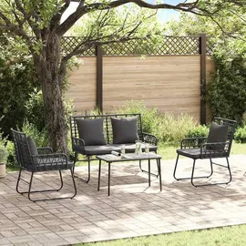 vidaXL Gartenmöbel Set 4-tlg. Schwarz/Anthrazit