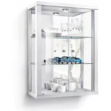 K-Möbel Hängevitrine Glas, 2 Fächer, Rechteckig, 60x80x25 cm, Wohnzimmer, Wohnwände, Vitrinenschränke - 2 Jahre Gewährleistung - mind. 14 Tage Rückgaberecht - Weiß