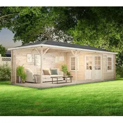 Alpholz Holz Gartenhaus Mississippi 40 | Natur | 325x830x268 cm