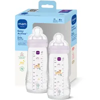 MAM Easy Active Babyflasche | 4+ Monate | Stillfreundliche Milchflasche | Trinkflasche für Babys mit Sauger Größe 2 aus SkinSoft Silikon | 330 ml | Tiger