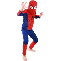 FAMILIO-Kids Spiderman Kostüme 3D Anime Anzugfür Kinder Zubehör Party Halloween Karneval Cosplay Superheld Jumpsuit für Jungen Mädchen Männer Frauen Spinnenmann Overall-Blau Rot