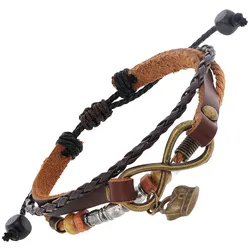 trendor 75804 Armband mit Unendlichkeits-Symbol Leder/PU Braun-Schwarz