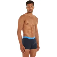 Tommy Hilfiger Herren 3er Pack Boxershorts Trunks Unterwäsche, Blau (Valley Yellow/Blue Spell/Des Sky), S